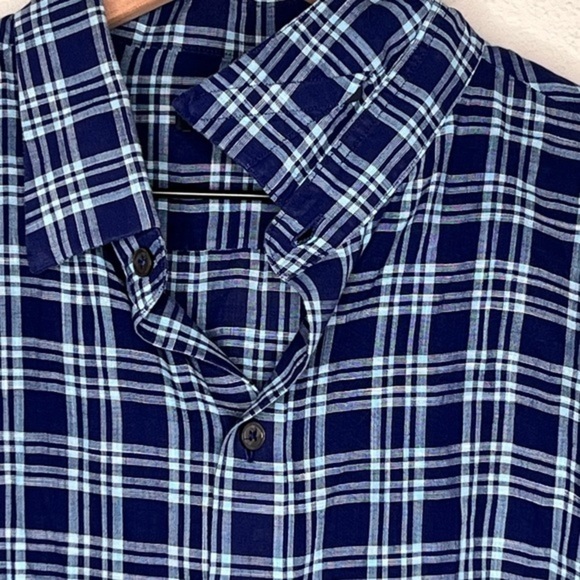 Zachary Prell Long Sleeve Button Up in Blue Plaid, size L - Picture 5 of 5